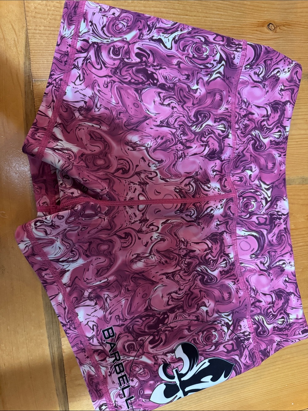Barbell pink Marble-Print Women's Performance Shorts